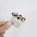 Leopard Heart Mini Hair Comb Pin (2.2 Inch) / Simple French Hair Pin / Hair Fork for Woman