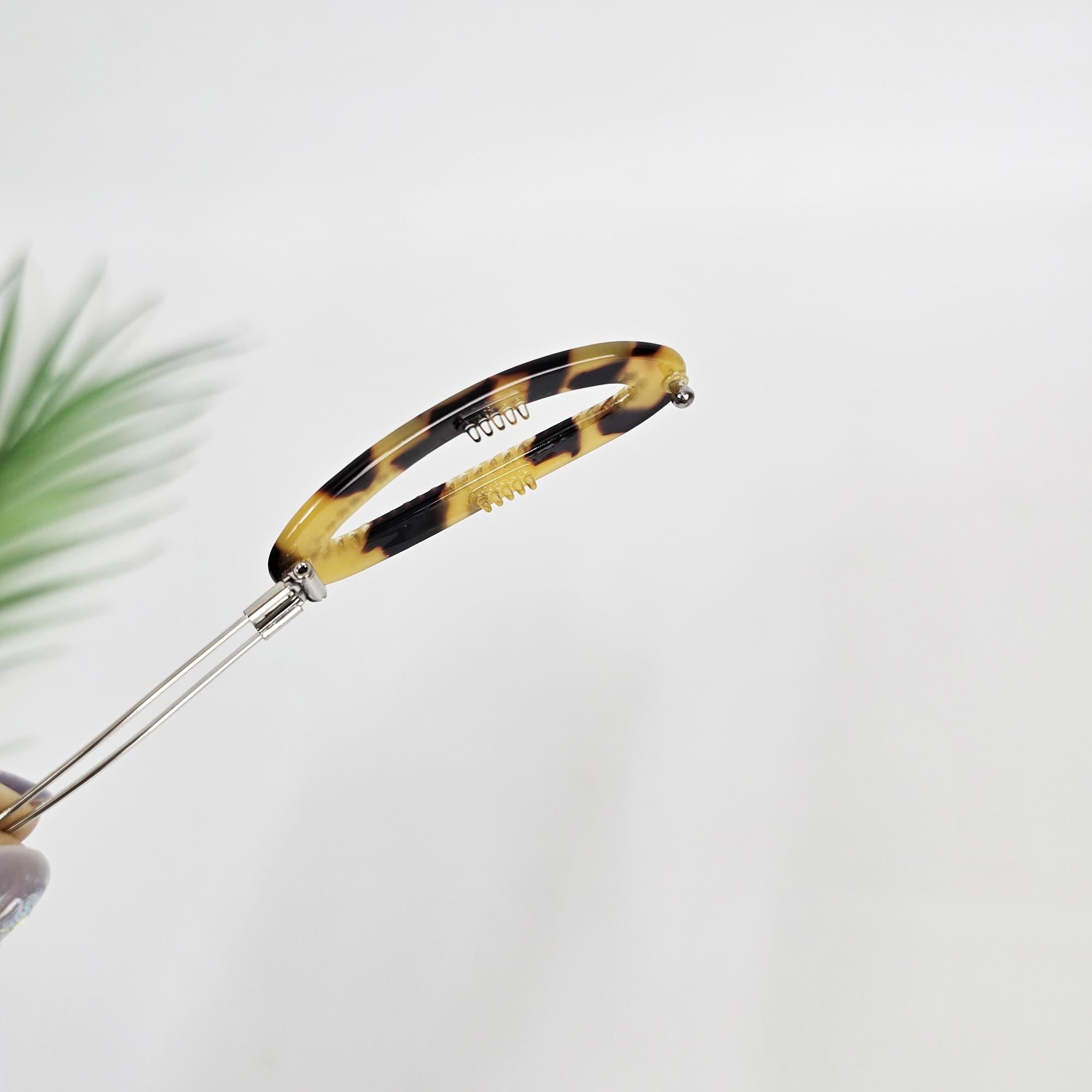 Gleam Loop Cubic Bobby Pin (2.2 Inch) / Tortoise Shell French Hair Pin Clip / Bow Barrette