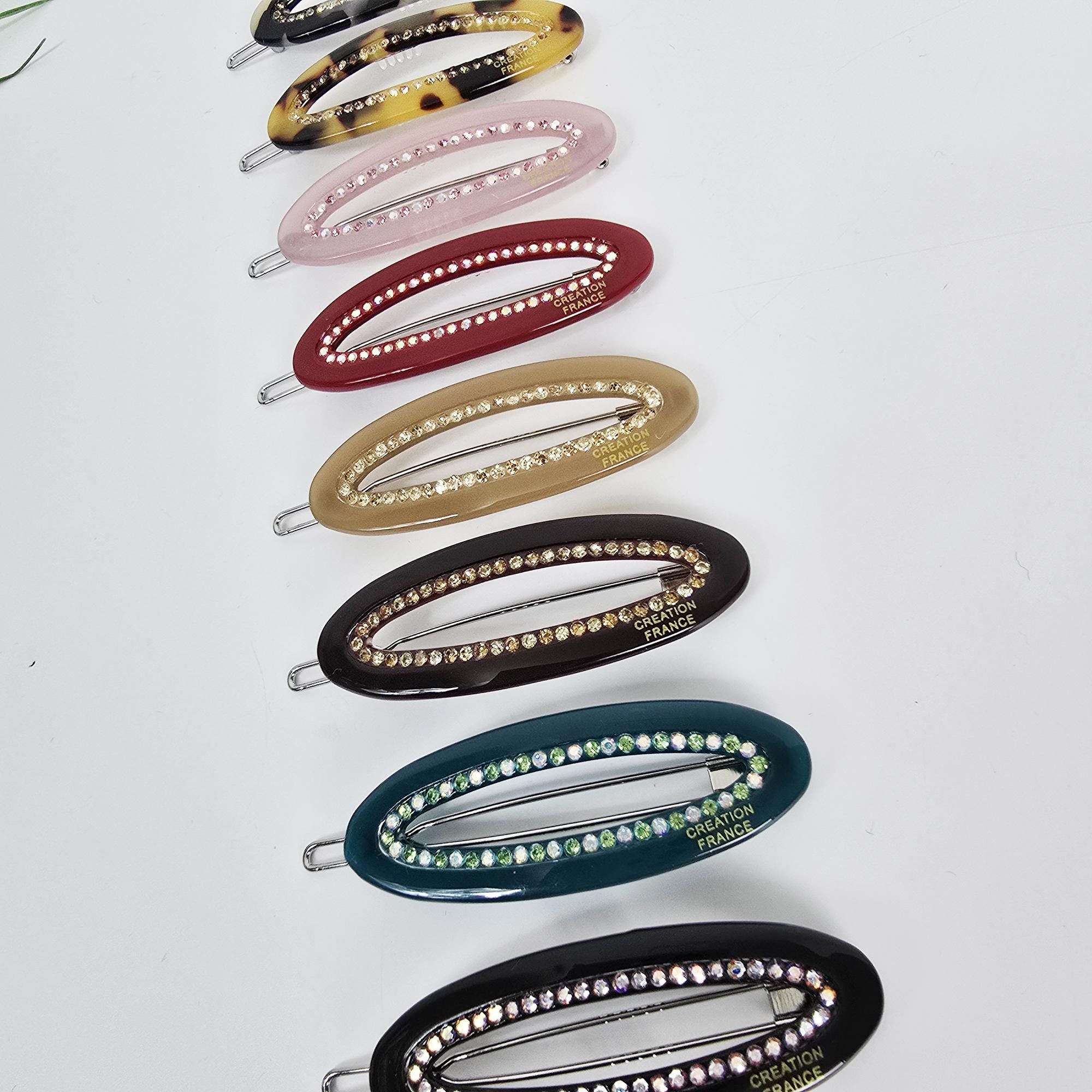 Gleam Loop Cubic Bobby Pin (2.2 Inch) / Tortoise Shell French Hair Pin Clip / Bow Barrette