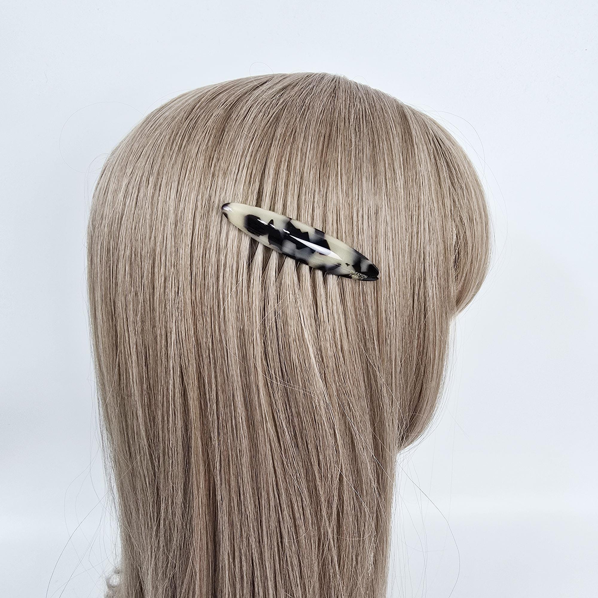 Leopard Marble Bonbon Hair Comb Pin (2.8 Inch) / Simple French Hair Pin / Hair Fork for Woman