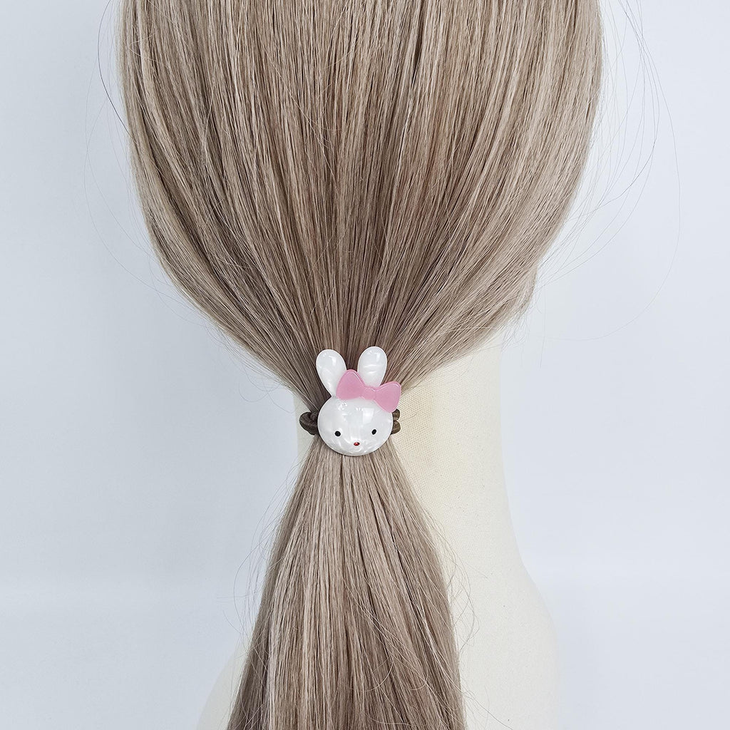 Mini Ribbon Chubby Bunny Ponytail Hair Tie (0.9 Inch) / Simple Cute Ponytail Holder / Hair Accessory for Woman