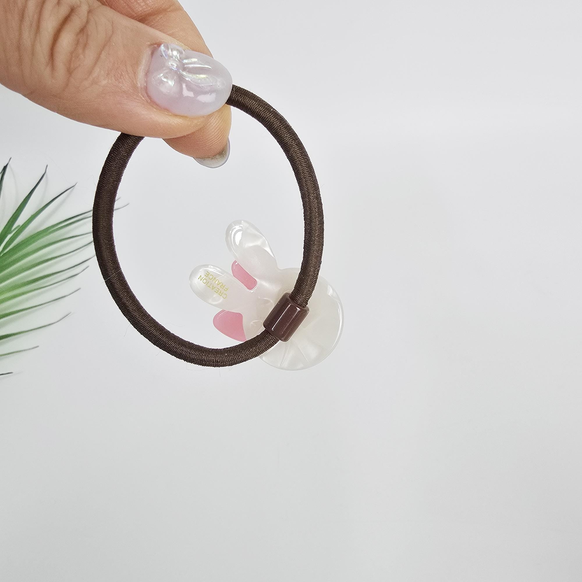 Mini Ribbon Chubby Bunny Ponytail Hair Tie (0.9 Inch) / Simple Cute Ponytail Holder / Hair Accessory for Woman