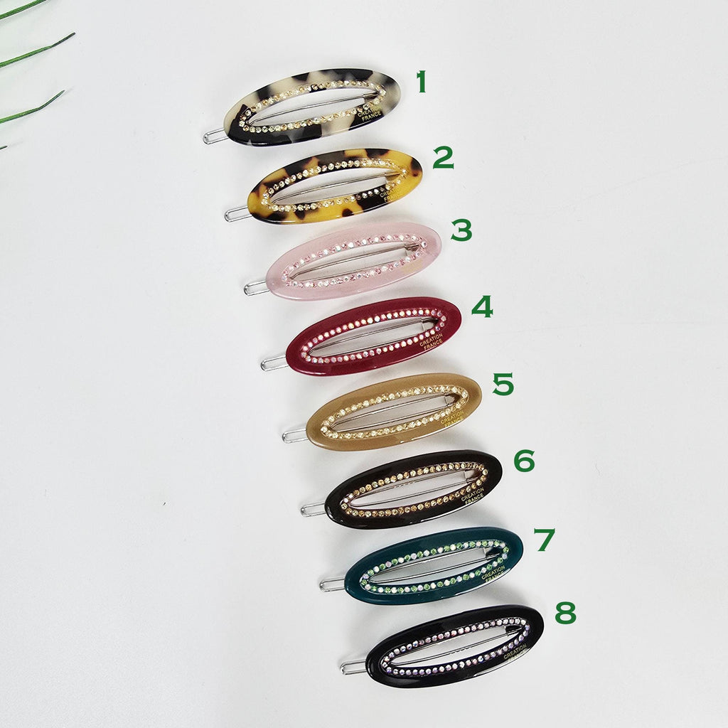 Gleam Loop Cubic Bobby Pin (2.2 Inch) / Tortoise Shell French Hair Pin Clip / Bow Barrette