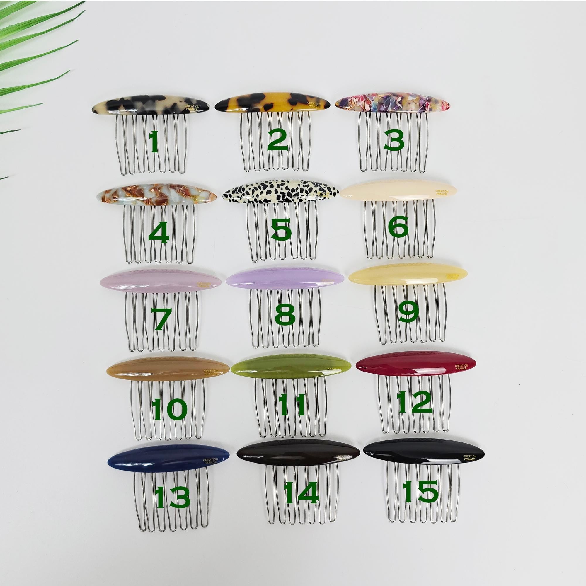 Leopard Marble Bonbon Hair Comb Pin (2.8 Inch) / Simple French Hair Pin / Hair Fork for Woman