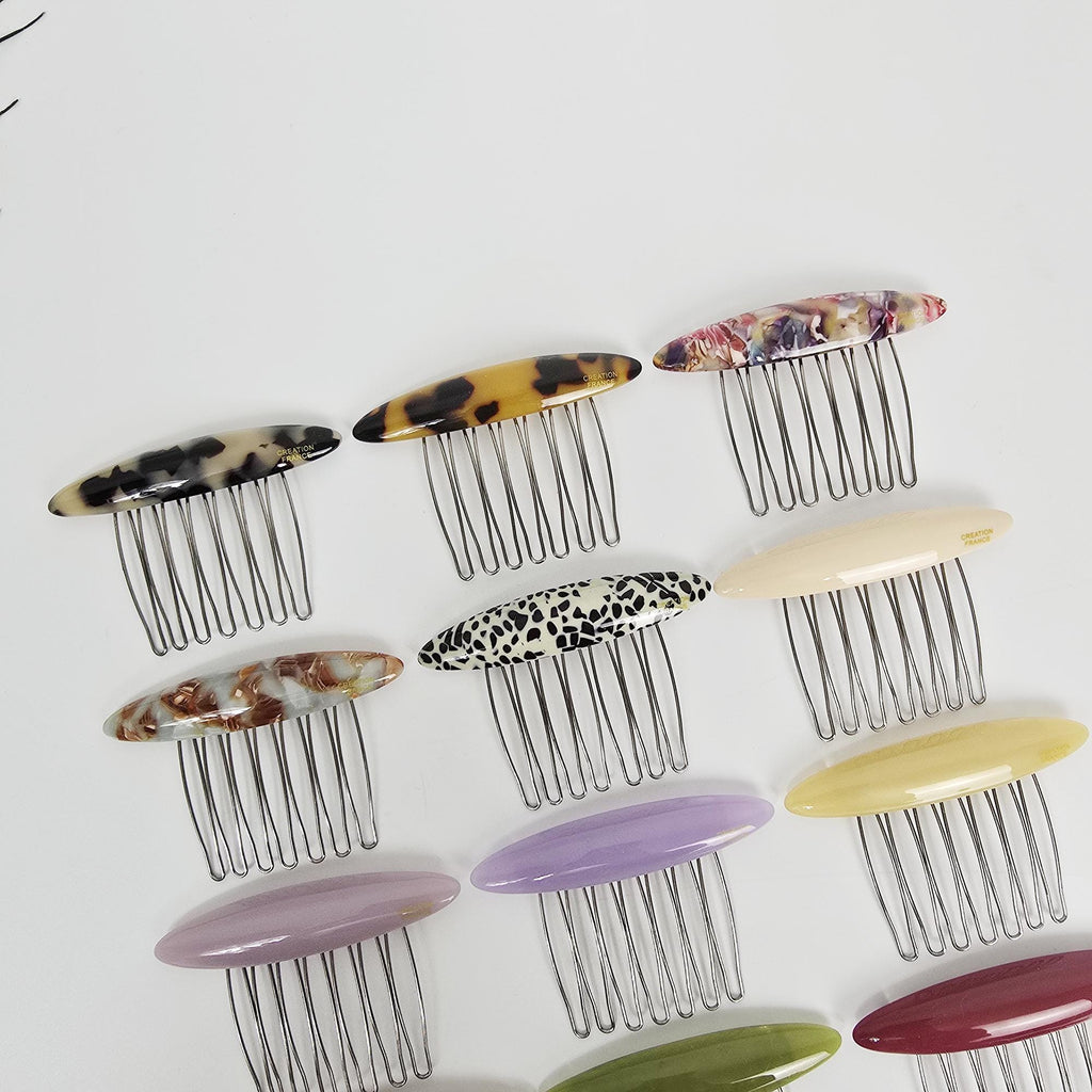 Leopard Marble Bonbon Hair Comb Pin (2.8 Inch) / Simple French Hair Pin / Hair Fork for Woman