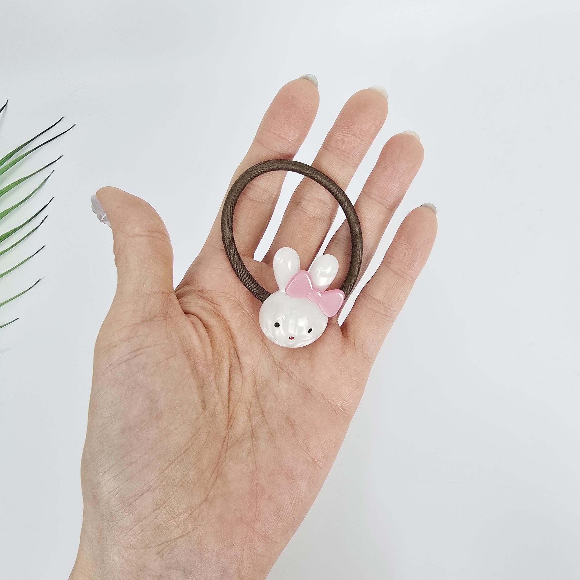 Mini Ribbon Chubby Bunny Ponytail Hair Tie (0.9 Inch) / Simple Cute Ponytail Holder / Hair Accessory for Woman