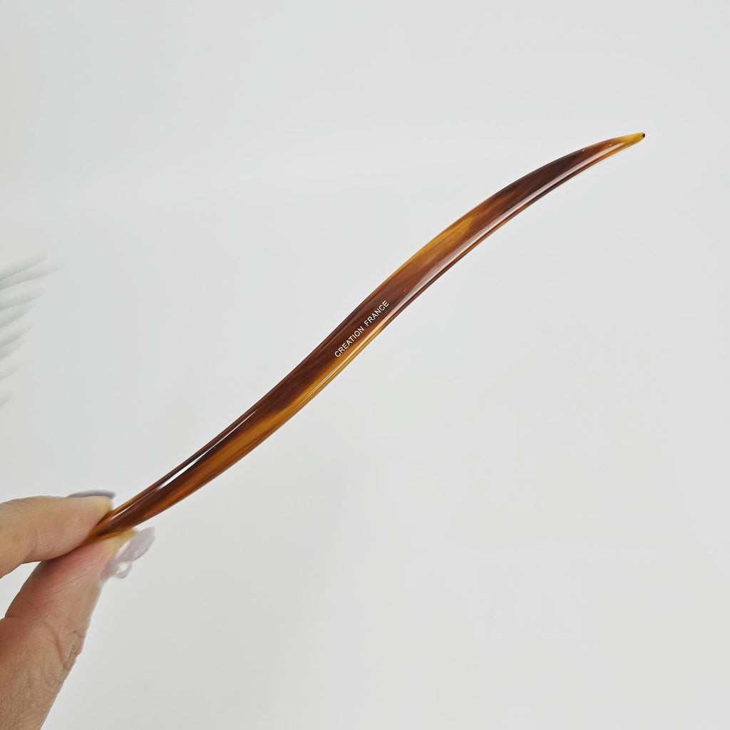 Thunder Straight Updo Hair Stick (7.1 Inch) / Tortoise Shell French Hair Pin / Hair Fork for Thick Hair