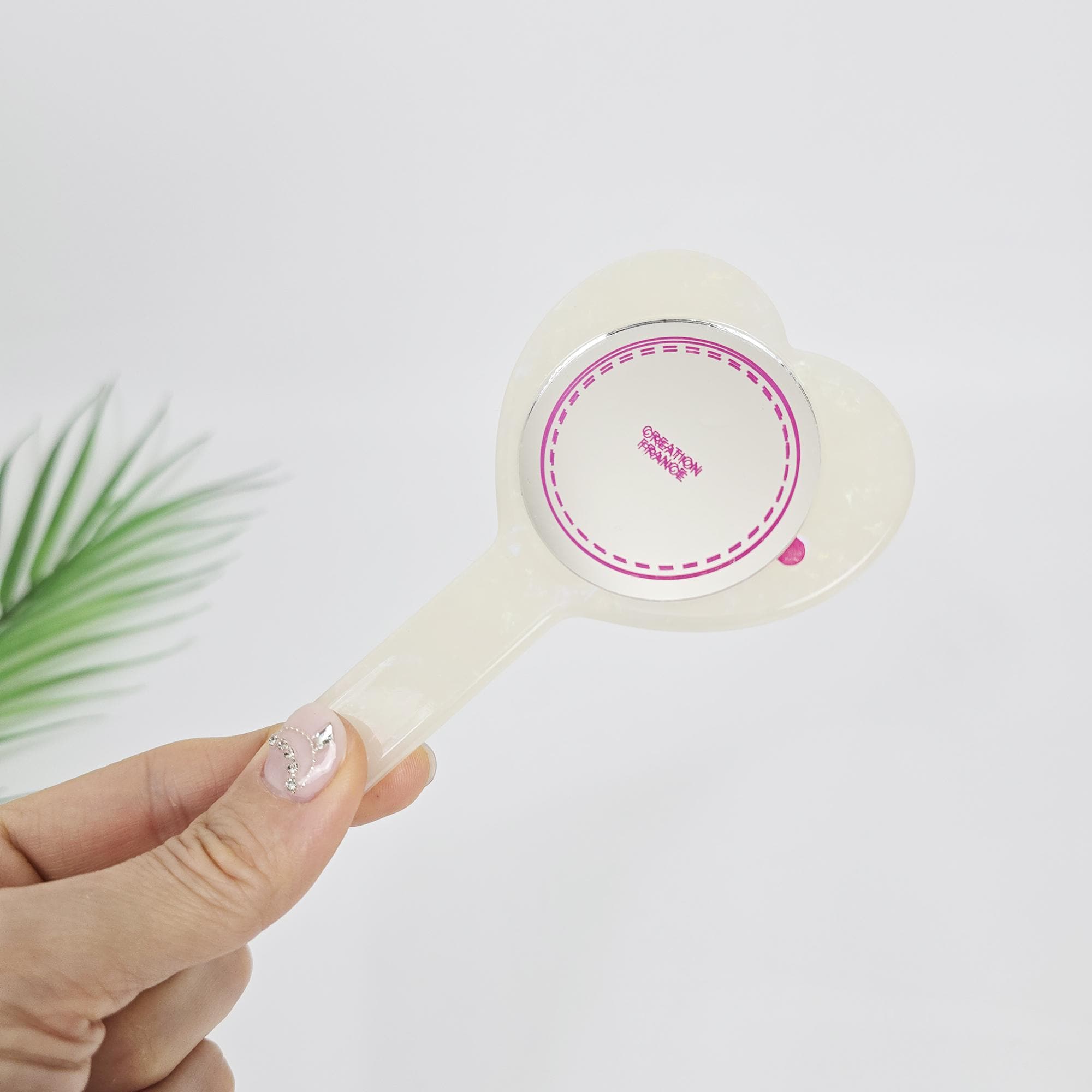 Scarlet Heart Handle Mini Portable Hand Mirror (4.7 Inch) / Antique Hand Mirror / Hair Accessory for Woman