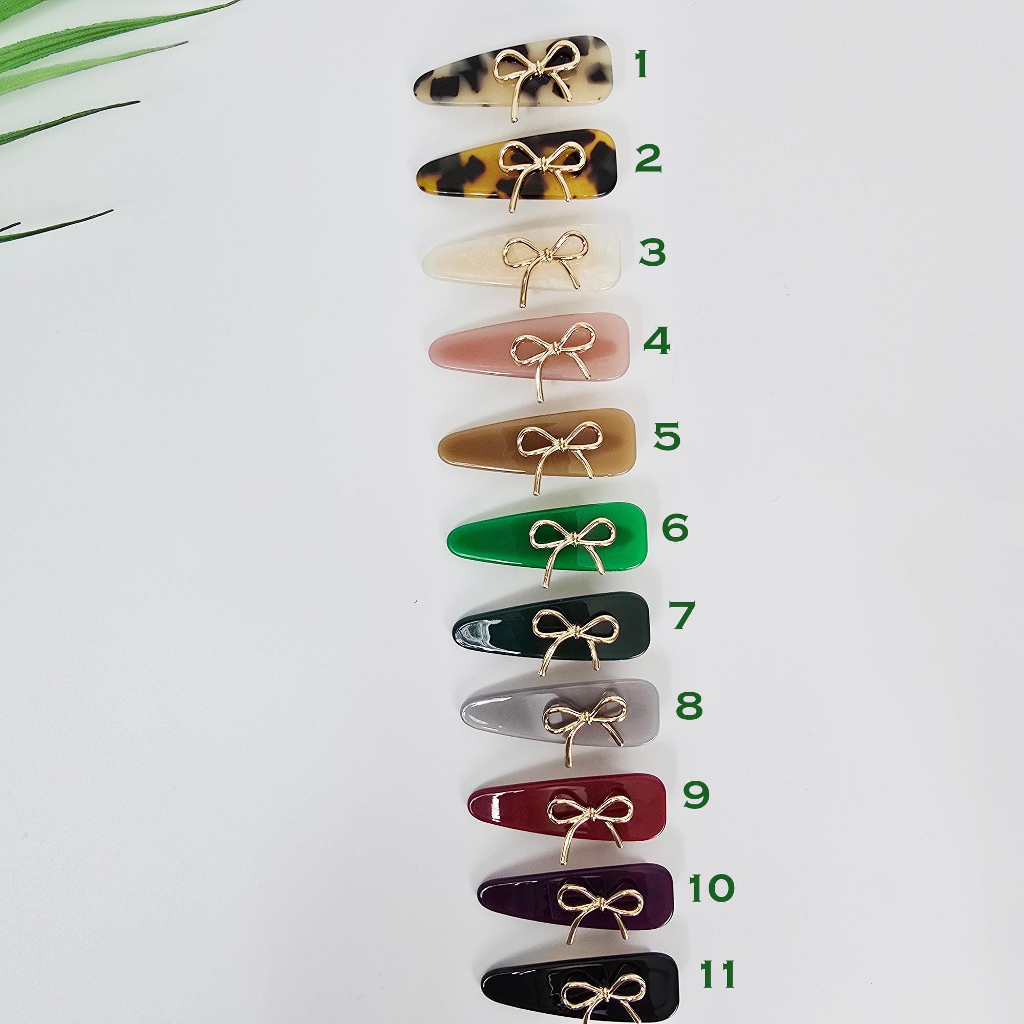 Gold Ribbon Triangle Mini Hair Claw Clip (2.2 Inch) / Tortoise Shell Frech Pin / Alligator Hair Clip for Woman