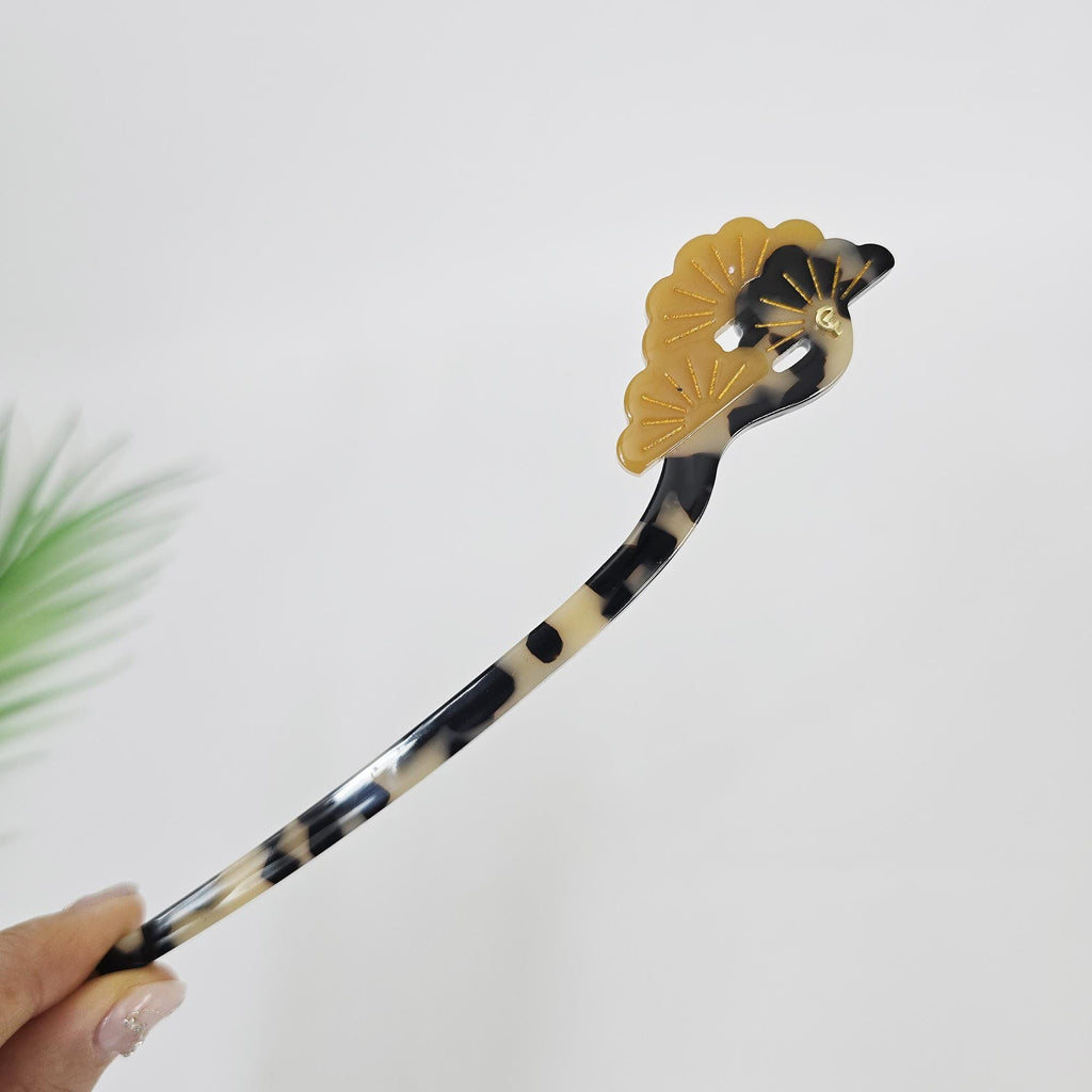 Mystic Fine Pine Straight Updo Hair Stick (7.1 Inch) / Tortoise Shell French Hair Pin / Hair Fork for Thick Hair