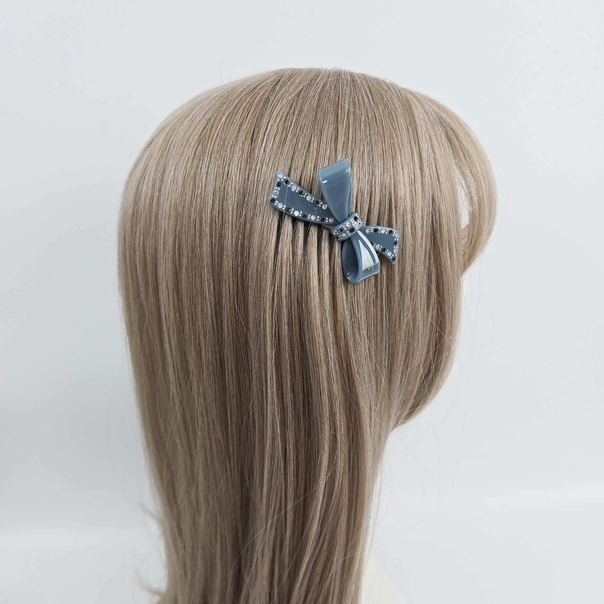 Cubic Large Double Ribbon Non-Slip Hair Comb Clip (2.8 Inch) / Luxurious French Hair Pin / Hair Comb for Woman / Hair Fork for Thick Hair