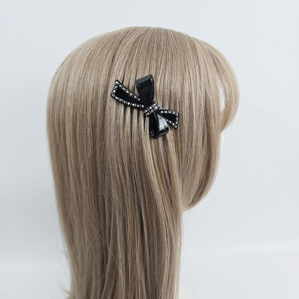 Cubic Large Double Ribbon Non-Slip Hair Comb Clip (2.8 Inch) / Luxurious French Hair Pin / Hair Comb for Woman / Hair Fork for Thick Hair