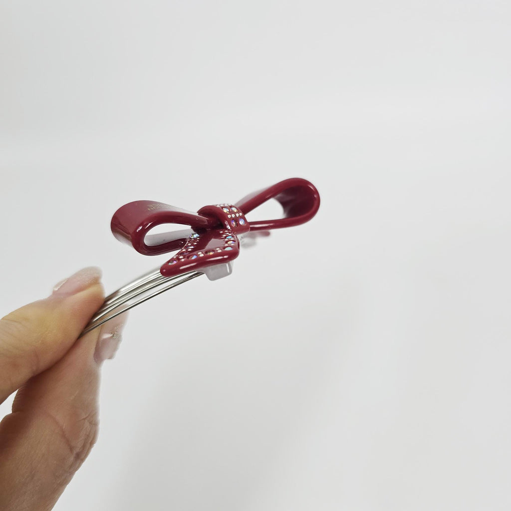 Cubic Large Double Ribbon Non-Slip Hair Comb Clip (2.8 Inch) / Luxurious French Hair Pin / Hair Comb for Woman / Hair Fork for Thick Hair