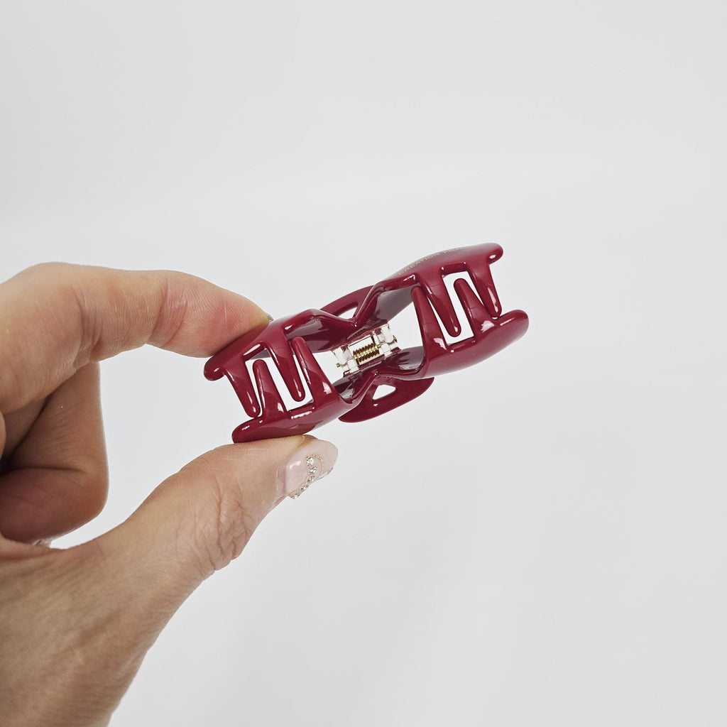Pastel Color Red Dual Wing Hair Claw Clip (2.5 Inch) / Elegance French Hair Pin / Hair Barrette for Woman
