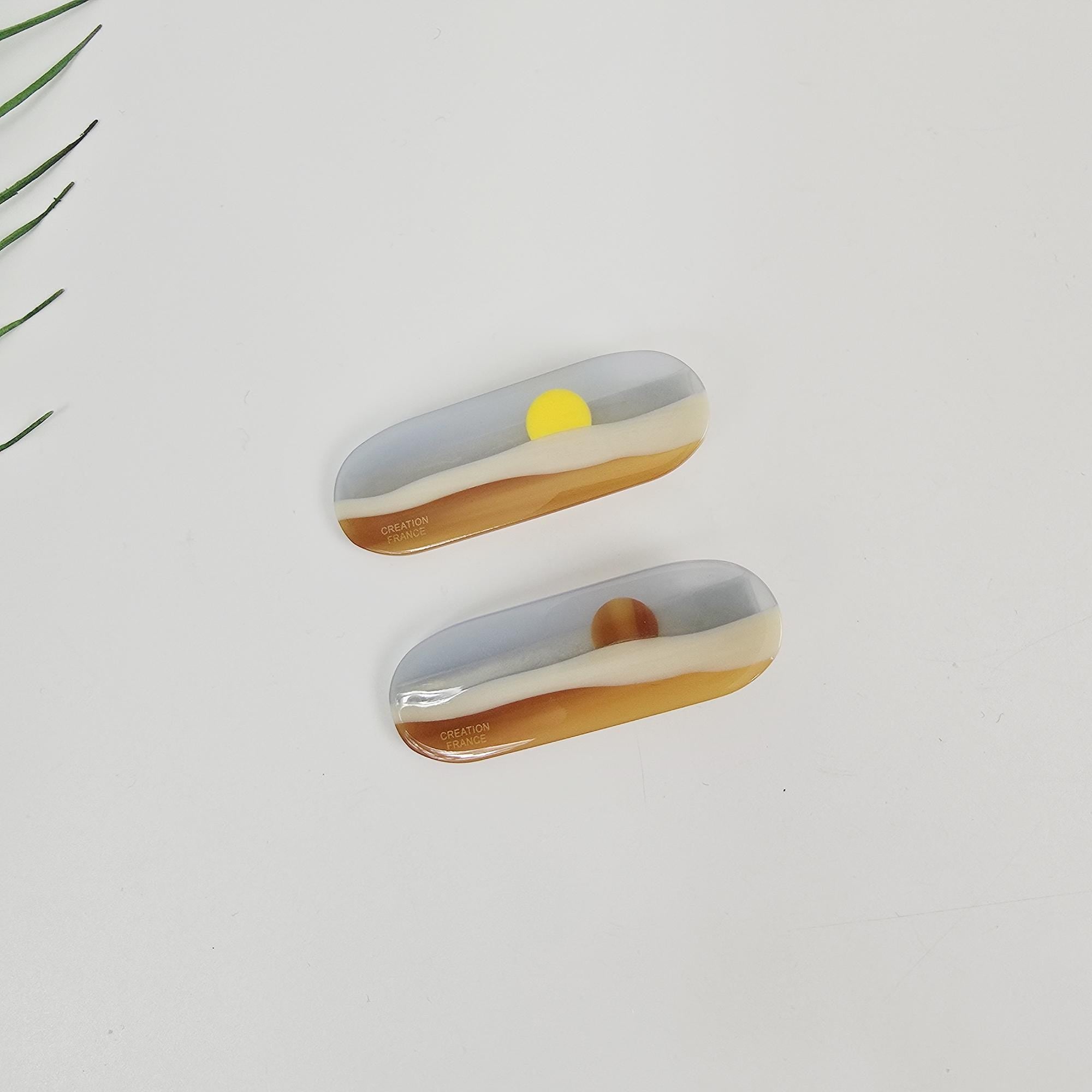 Golden Horizon Side Clip Mini Hair Claw Clip (2.5 Inch) / Tortoise Shell Frech Pin / Alligator Hair Clip for Woman