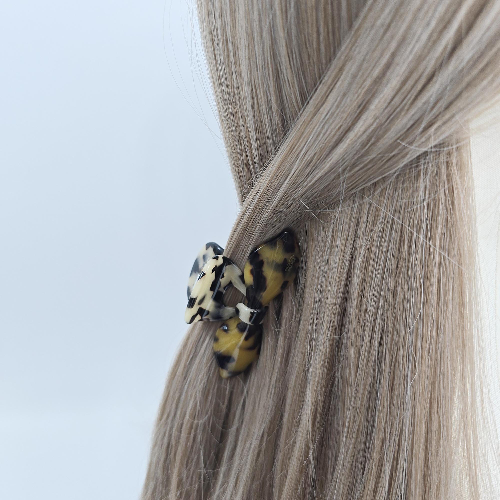 Romance Ribbon Half-Up Hair Claw Clip (3.2 Inch) / Elegance French Hair Pin / Hair Barrette for Woman