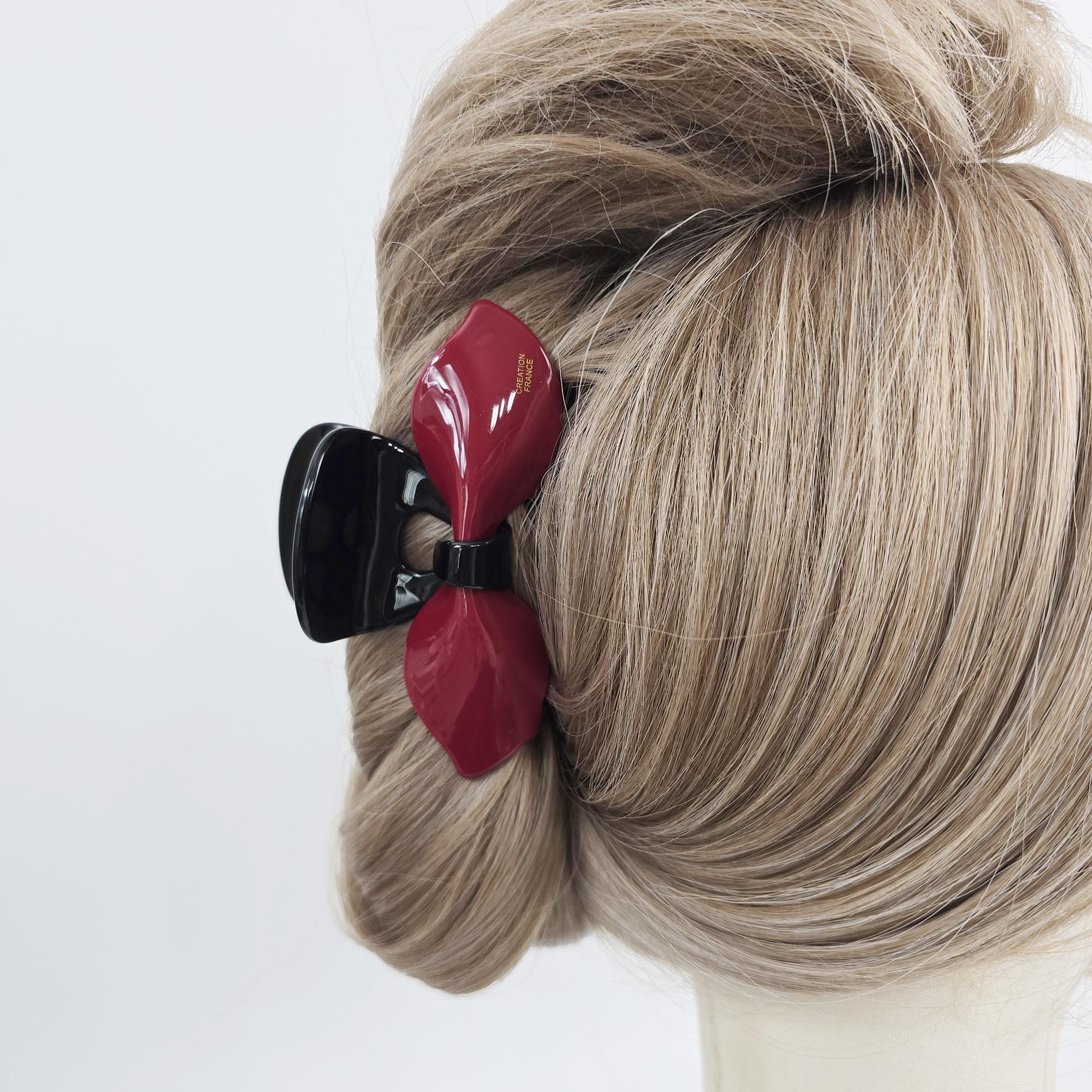 Romance Ribbon Updo Hair Claw Clip (4.0 Inch) / Elegance French Hair Pin / Hair Barrette for Woman