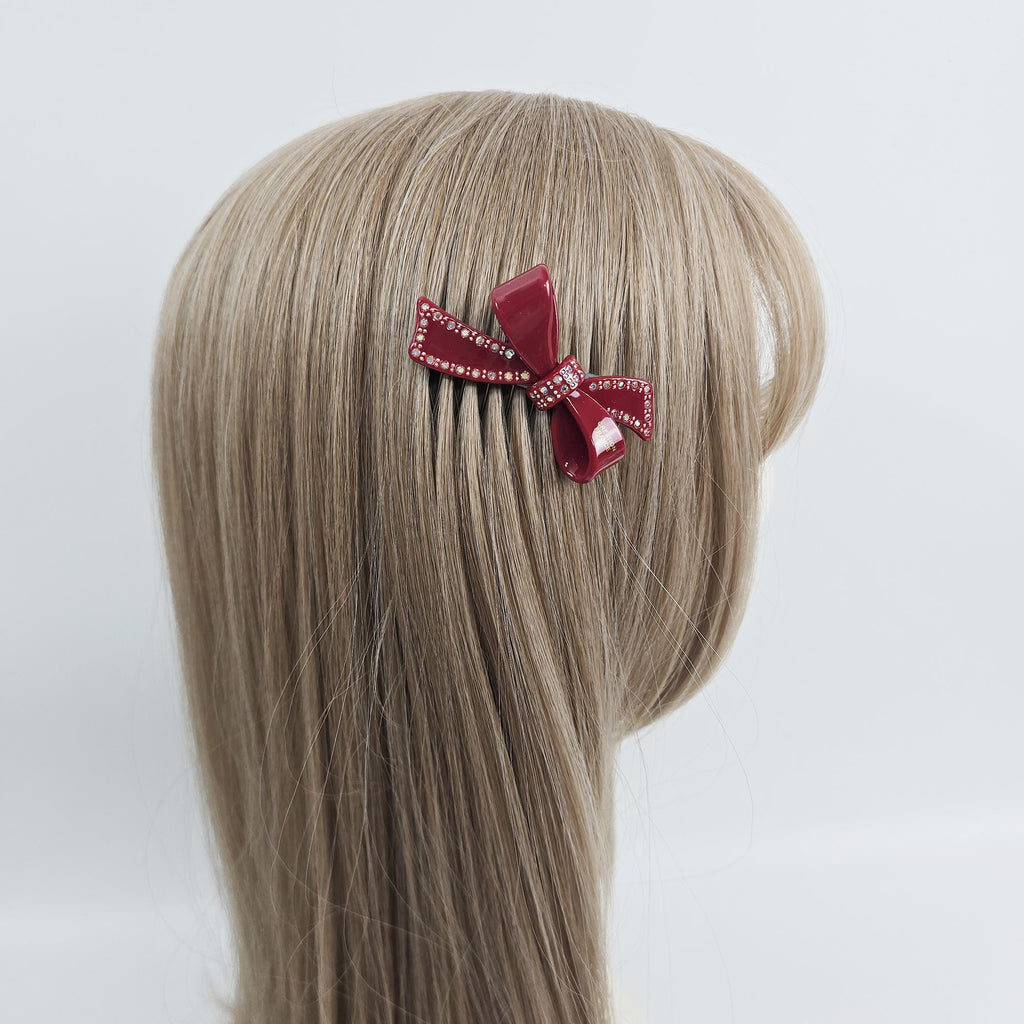 Cubic Large Double Ribbon Non-Slip Hair Comb Clip (2.8 Inch) / Luxurious French Hair Pin / Hair Comb for Woman / Hair Fork for Thick Hair