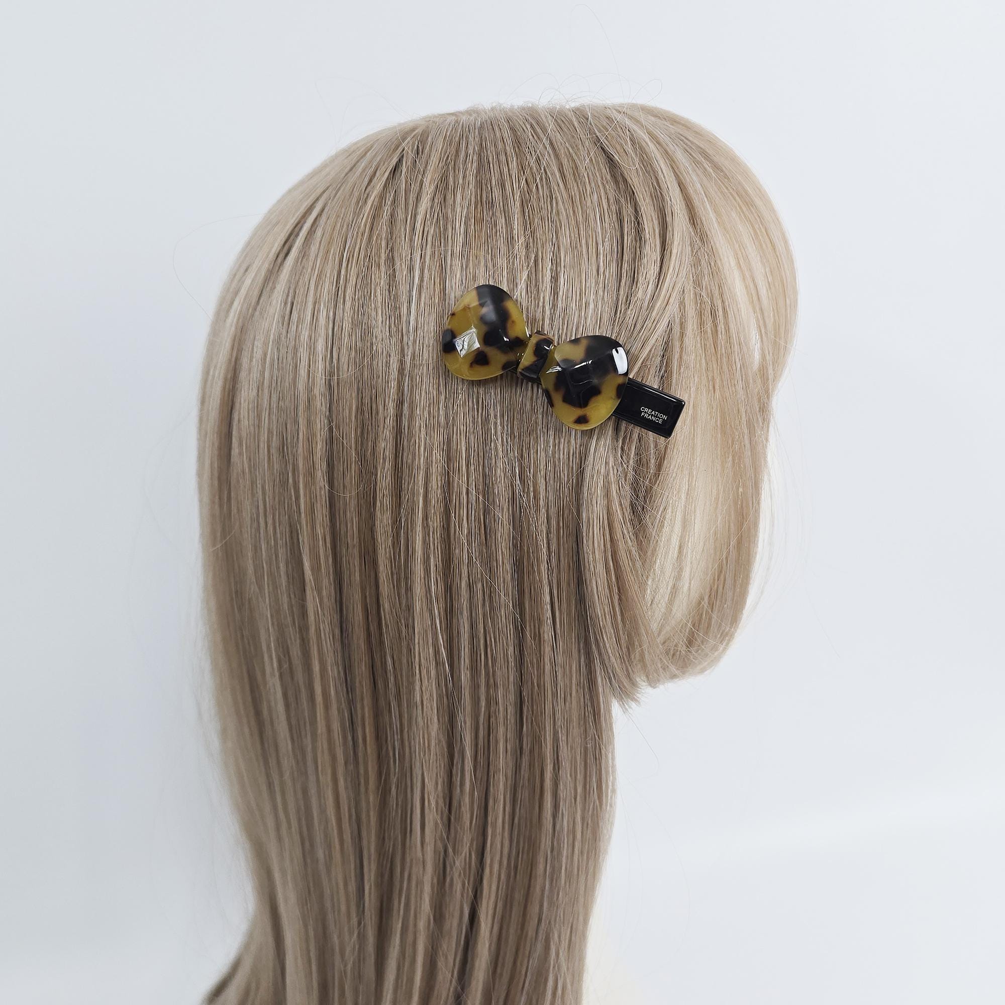 Cutting Bow Ribbon Mini Side Hair Claw Clip (2.6 Inch) / Vivid Color French Pin / Alligator Hair Clip for Woman