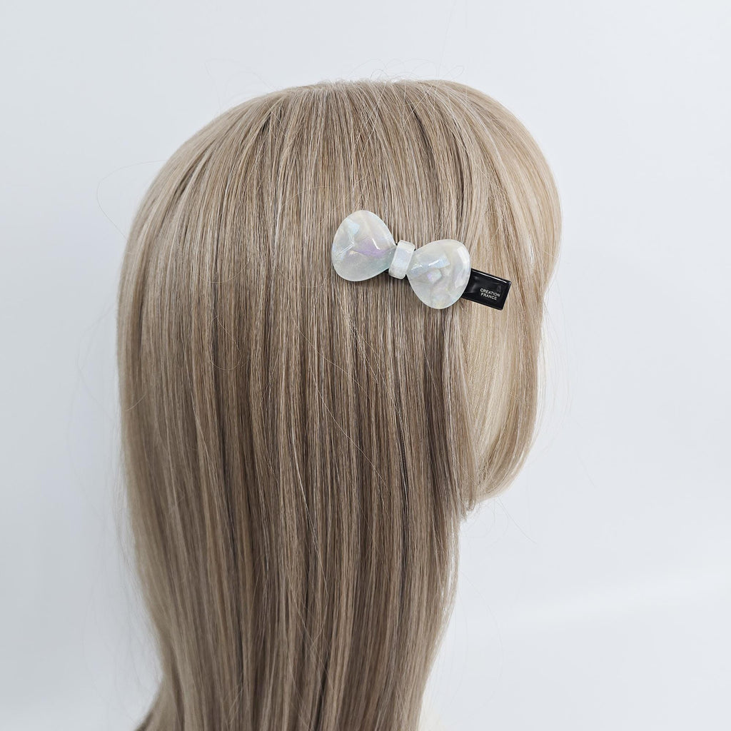 Cutting Bow Ribbon Mini Side Hair Claw Clip (2.6 Inch) / Vivid Color French Pin / Alligator Hair Clip for Woman