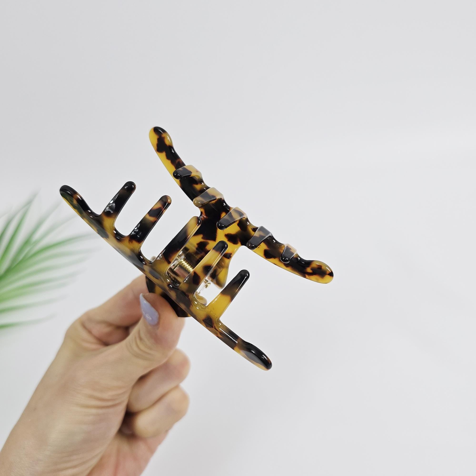 Tortoise Shell Half-Up Updo Hair Claw Clip (3.7 Inch) / Elegance French Hair Pin / Hair Barrette for Woman