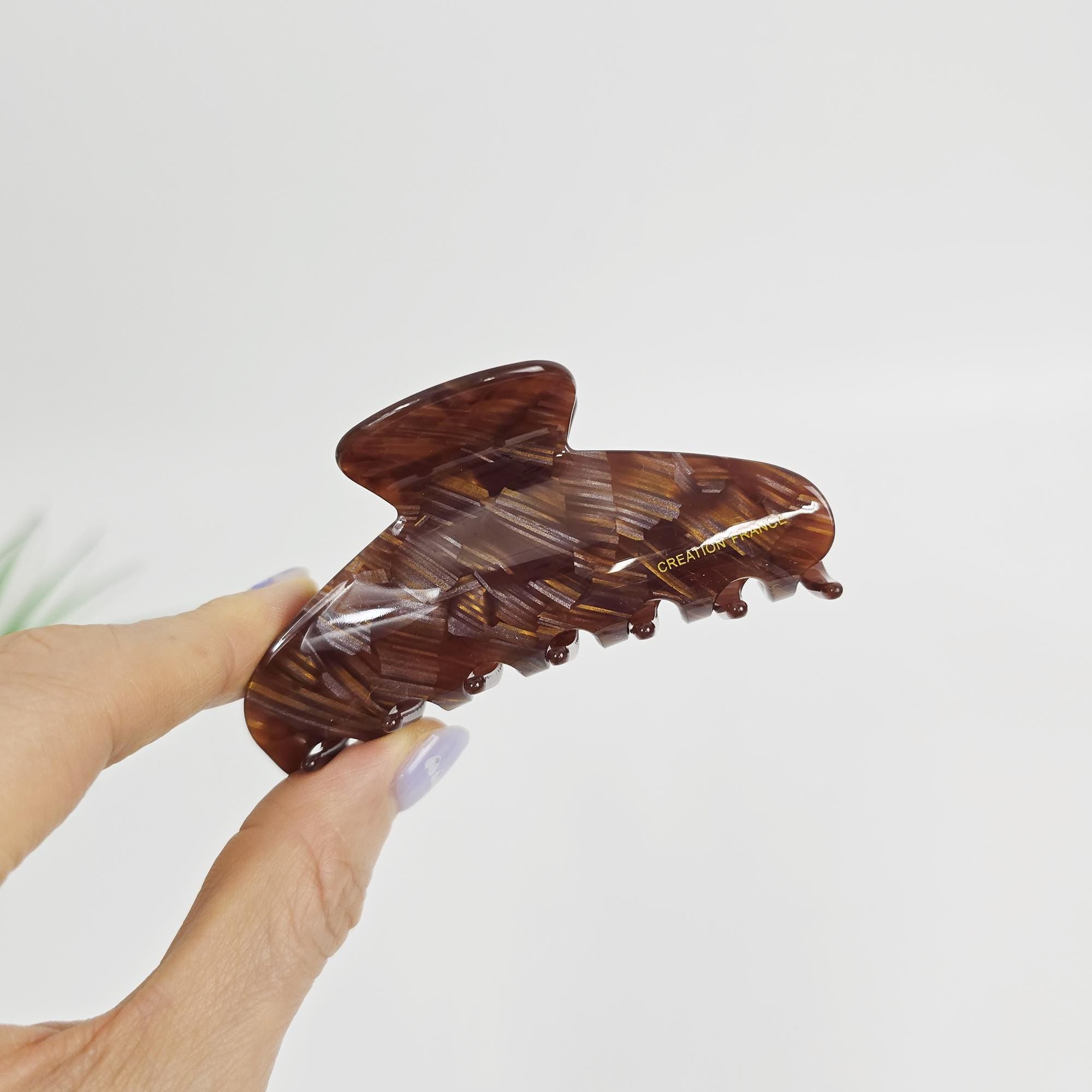 Flat Half Moon Half-Up Updo Hair Claw Clip (3.1 Inch) / Elegance French Hair Pin / Hair Barrette for Woman