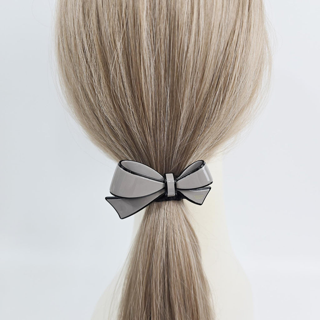 Pastel Color Big Ribbon Thick Ponytail Hair Tie (3.1 Inch) / Simple Cute Ponytail Holder / Hair Accessory for Woman