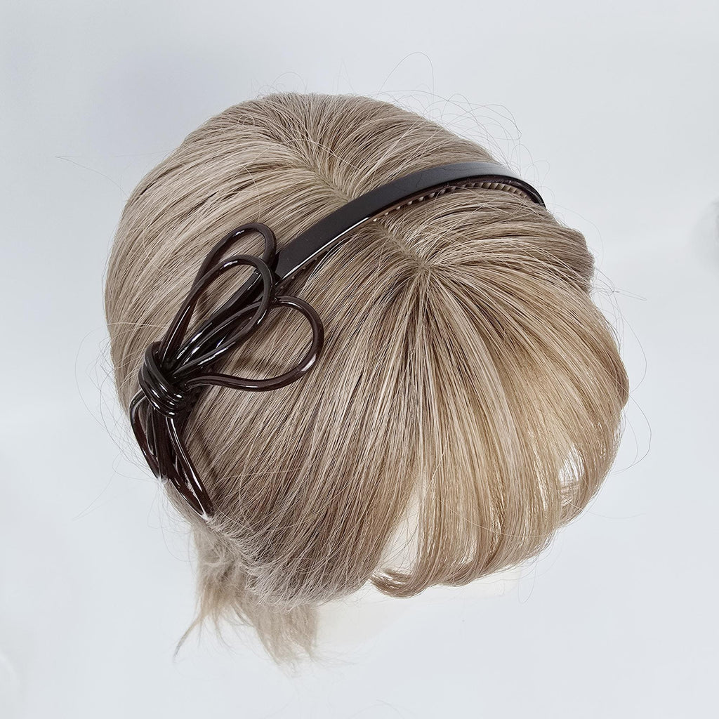 Triple Ribbon Thin Wire Hold Headband (0.3 Inch) / Tortoise Shell French Hair Pin / Hair Accessory for Woman / Acrylic Alice Headband