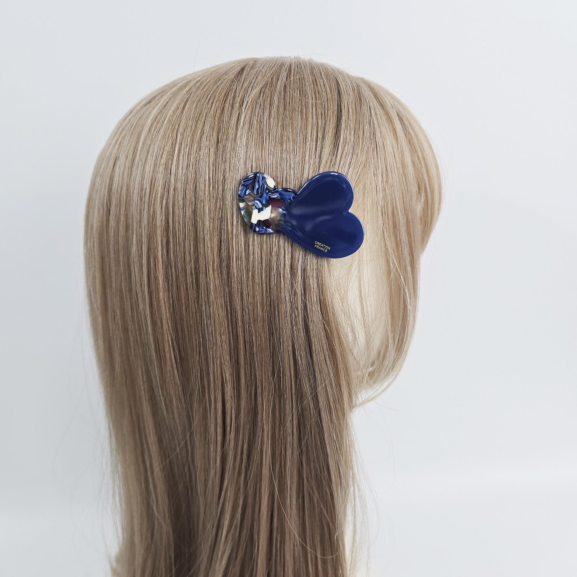 Cozy Heart Mini Side Hair Claw Clip (2.5 Inch) / Vivid Color French Pin / Alligator Hair Clip for Woman