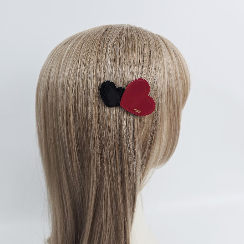 Cozy Heart Mini Side Hair Claw Clip (2.5 Inch) / Vivid Color French Pin / Alligator Hair Clip for Woman