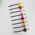Sunflower Slim Long Barrette (4.7 Inch) / Elegance French Hair Pin / Automatic Hair Clip