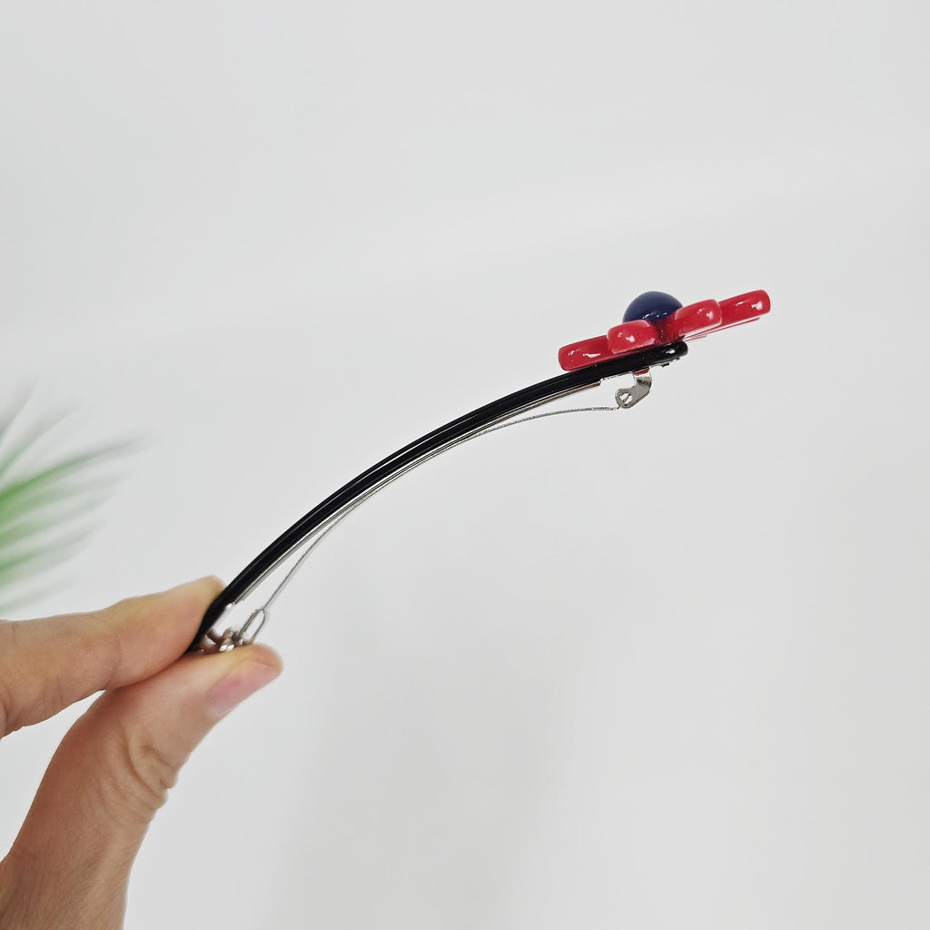 Sunflower Slim Long Barrette (4.7 Inch) / Elegance French Hair Pin / Automatic Hair Clip