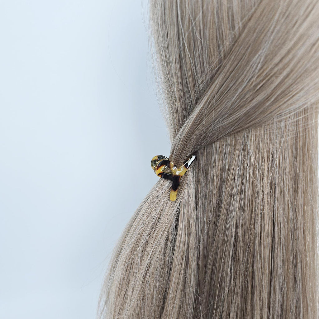 Summer Mini Twist Half-Up Hair Claw Clip (1.7 Inch) / Vivid Color French Pin / Alligator Hair Clip for Woman