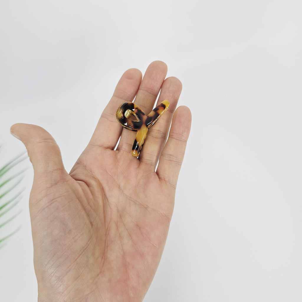 Summer Mini Twist Half-Up Hair Claw Clip (1.7 Inch) / Vivid Color French Pin / Alligator Hair Clip for Woman