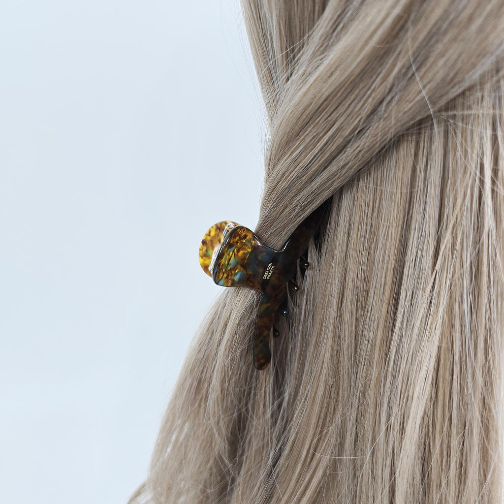 Tortoise Shell Half-Up Updo Hair Claw Clip (3.7 Inch) / Elegance French Hair Pin / Hair Barrette for Woman