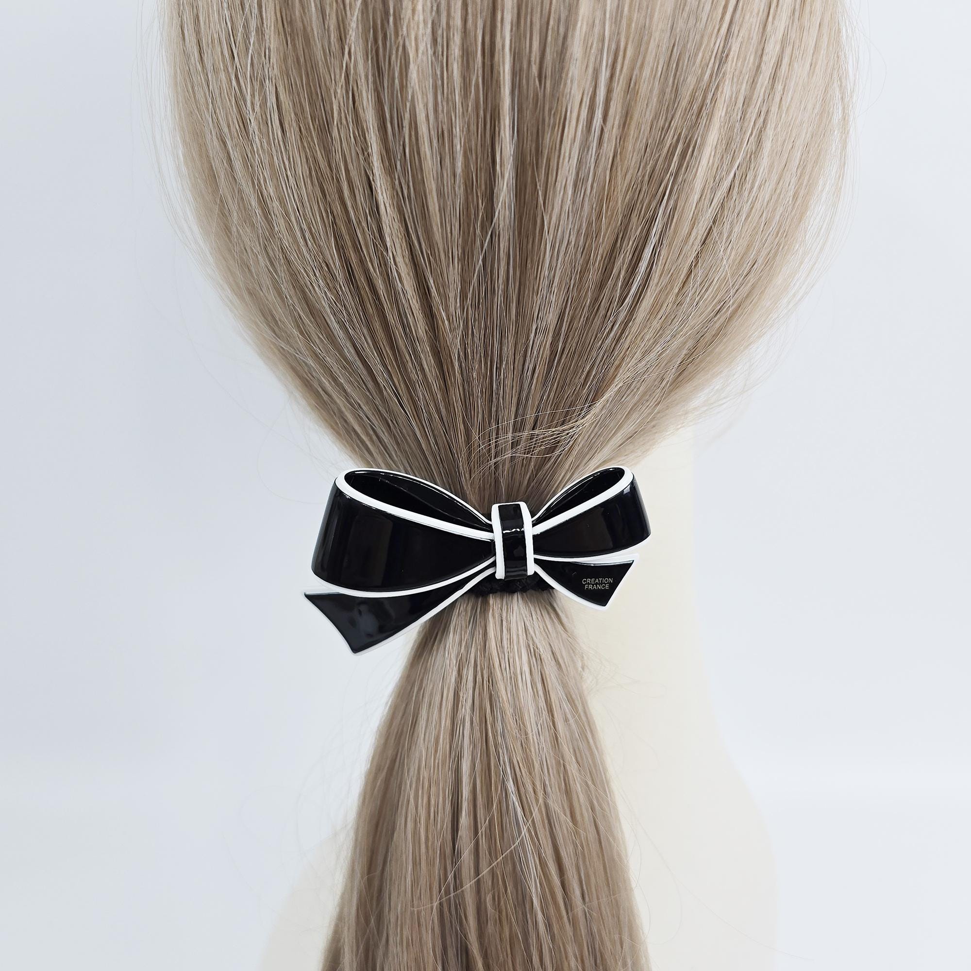 Pastel Color Big Ribbon Thick Ponytail Hair Tie (3.1 Inch) / Simple Cute Ponytail Holder / Hair Accessory for Woman