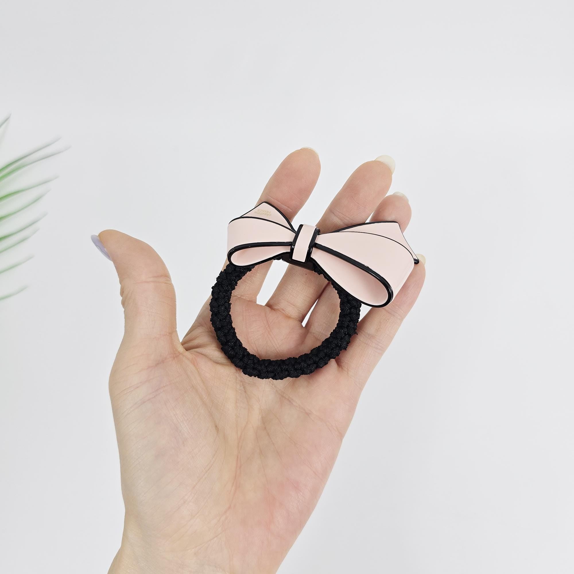 Pastel Color Big Ribbon Thick Ponytail Hair Tie (3.1 Inch) / Simple Cute Ponytail Holder / Hair Accessory for Woman