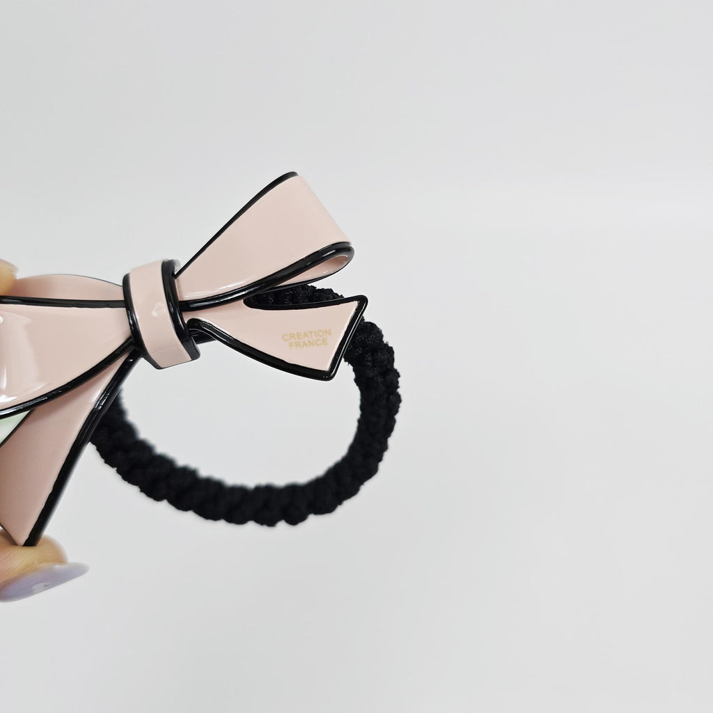 Pastel Color Big Ribbon Thick Ponytail Hair Tie (3.1 Inch) / Simple Cute Ponytail Holder / Hair Accessory for Woman