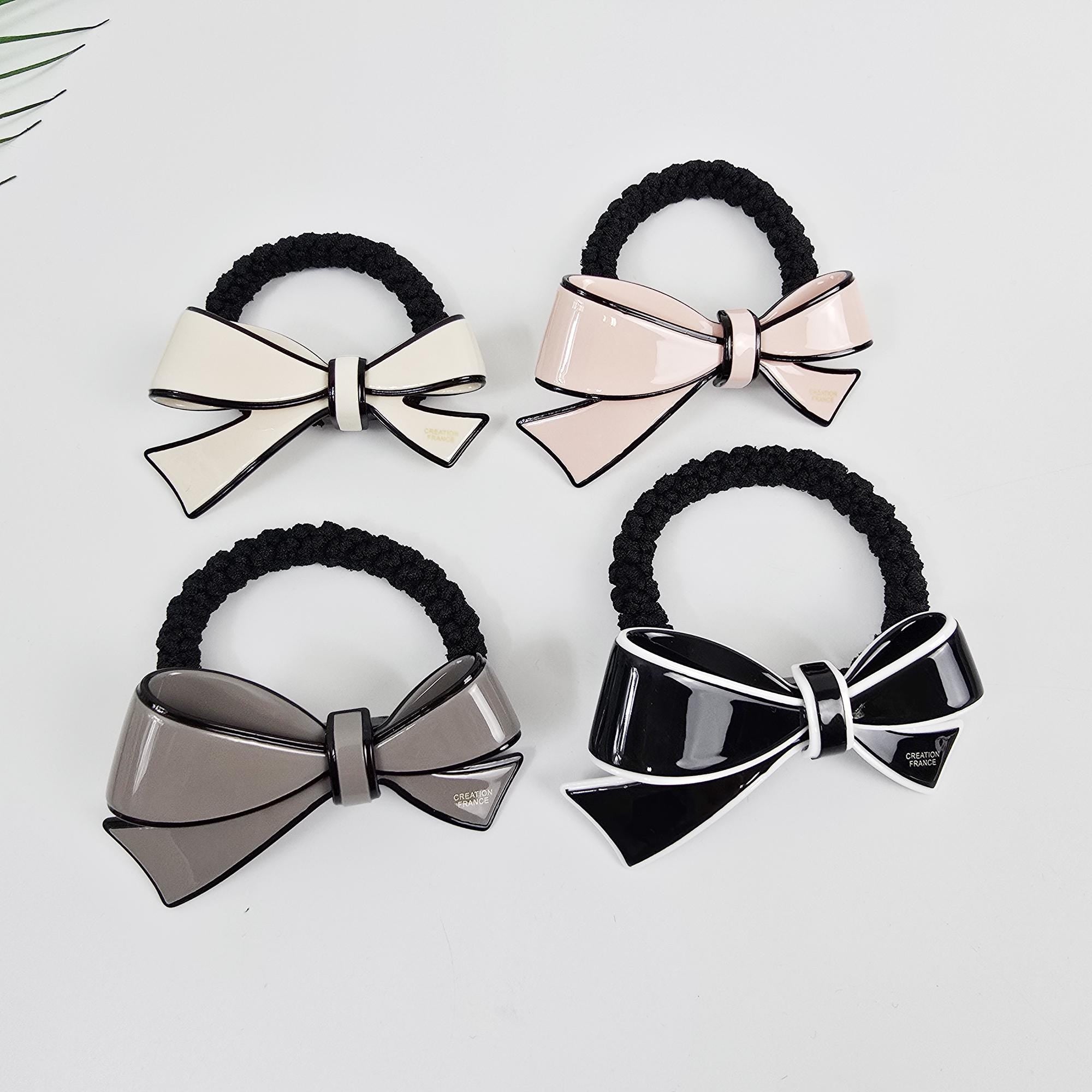 Pastel Color Big Ribbon Thick Ponytail Hair Tie (3.1 Inch) / Simple Cute Ponytail Holder / Hair Accessory for Woman