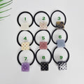 Bold Square Cubic Stone Ponytail Elastic Hair Tie / Simple Cute Ponytail Holder / Hair Accessory for Woman
