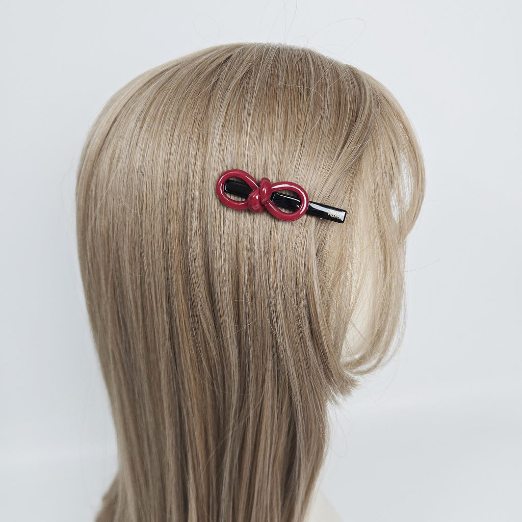 Bold Big Ribbon Side Mini Hair Claw Clip (2.5 Inch) / Vivid Color French Pin / Alligator Hair Clip for Woman