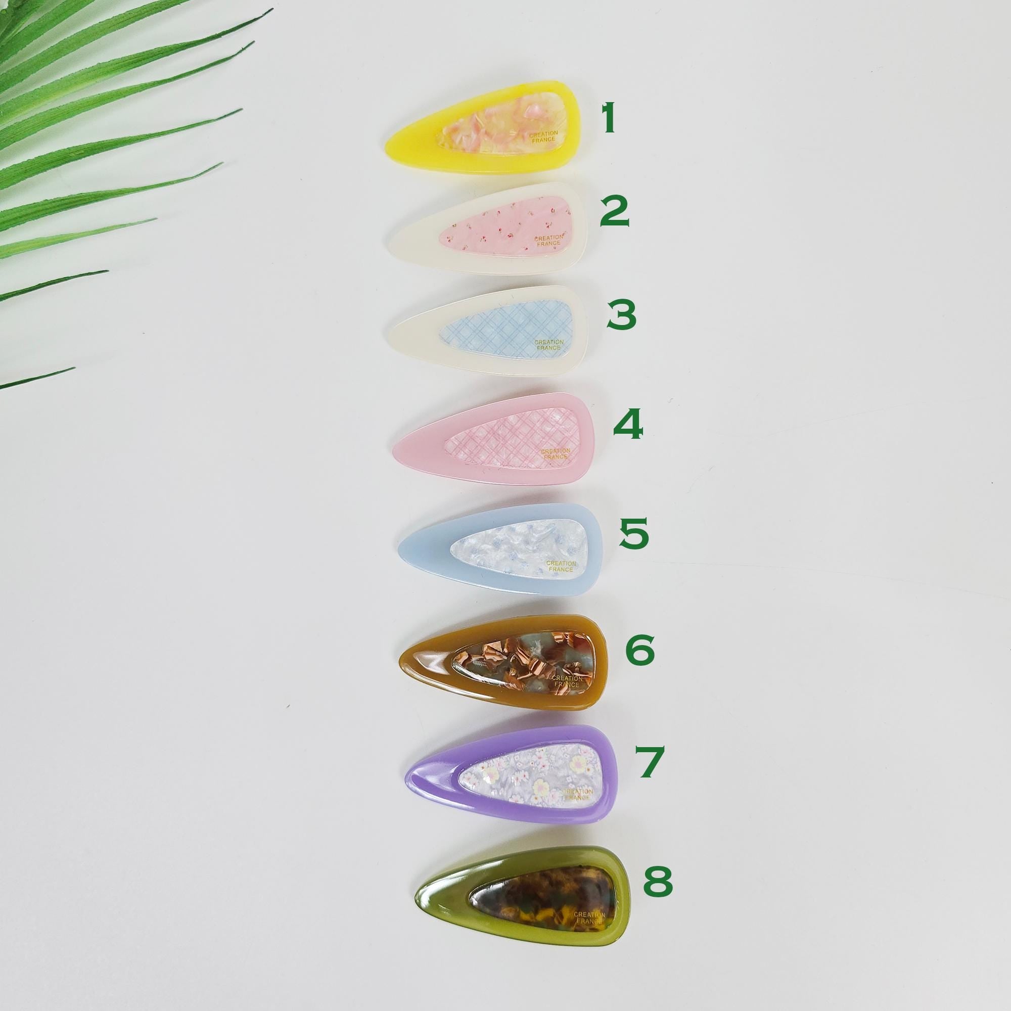 Layered Flat Triangle Clip Side Hair Claw Clip (2.3 Inch) / Vivid Color French Pin / Alligator Hair Clip for Woman