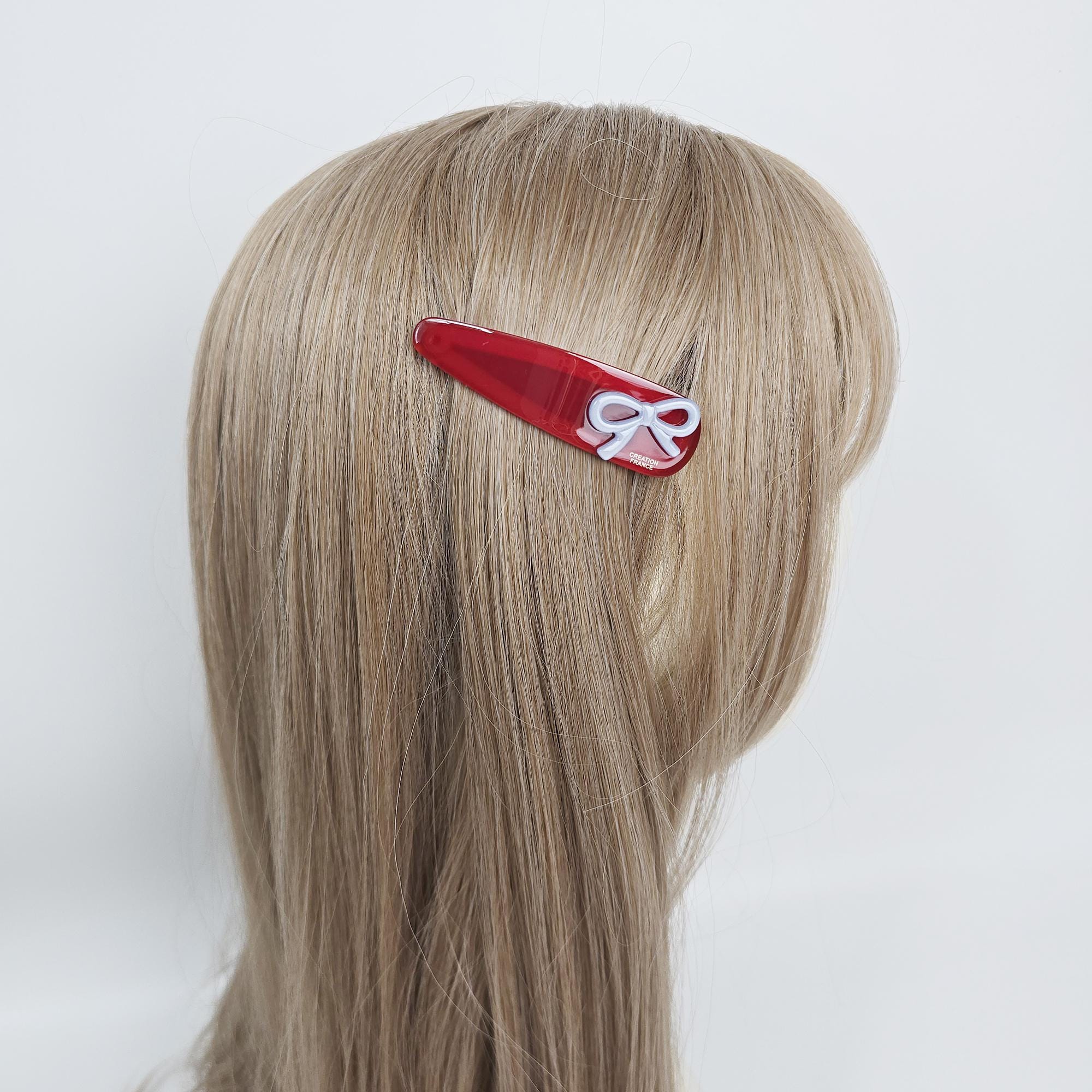 Mini Ribbon Point Triangle Barrette Bobby Pin (3.0 Inch) / French Hairgrip Barrette / French Hair Pin / Tic Tac Hair Clip Pin