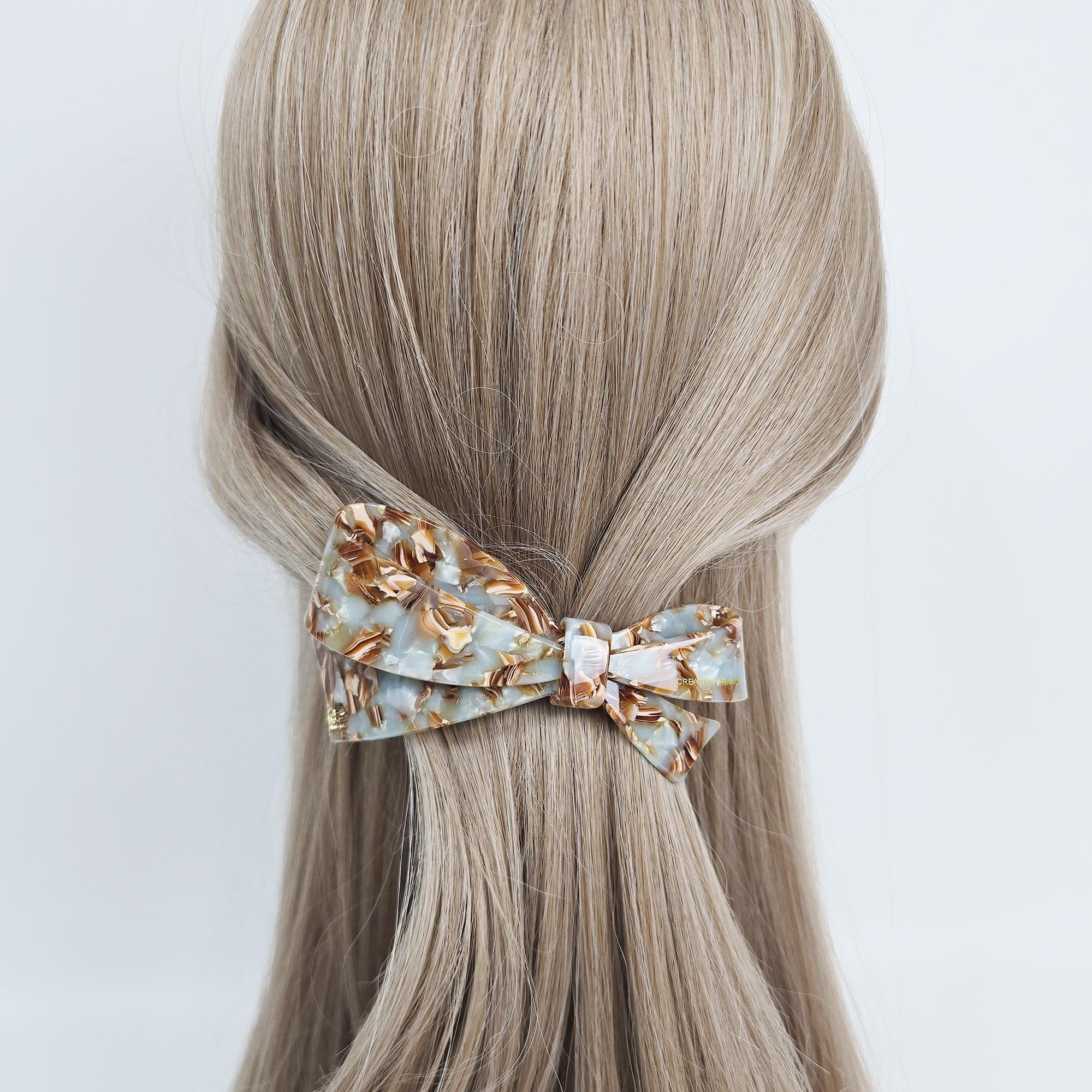 New Color Big Ribbon Hair Barrette (4.1 Inch) / Elegance French Hair Pin / Automatic Hair Clip