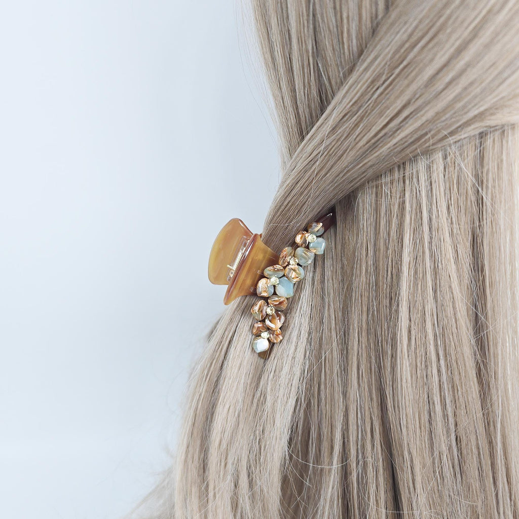 New Color Cubic Point Arch Flower Half Updo Hair Claw Clip (3.1 Inch) / Elegance French Hair Pin / Hair Barrette for Woman