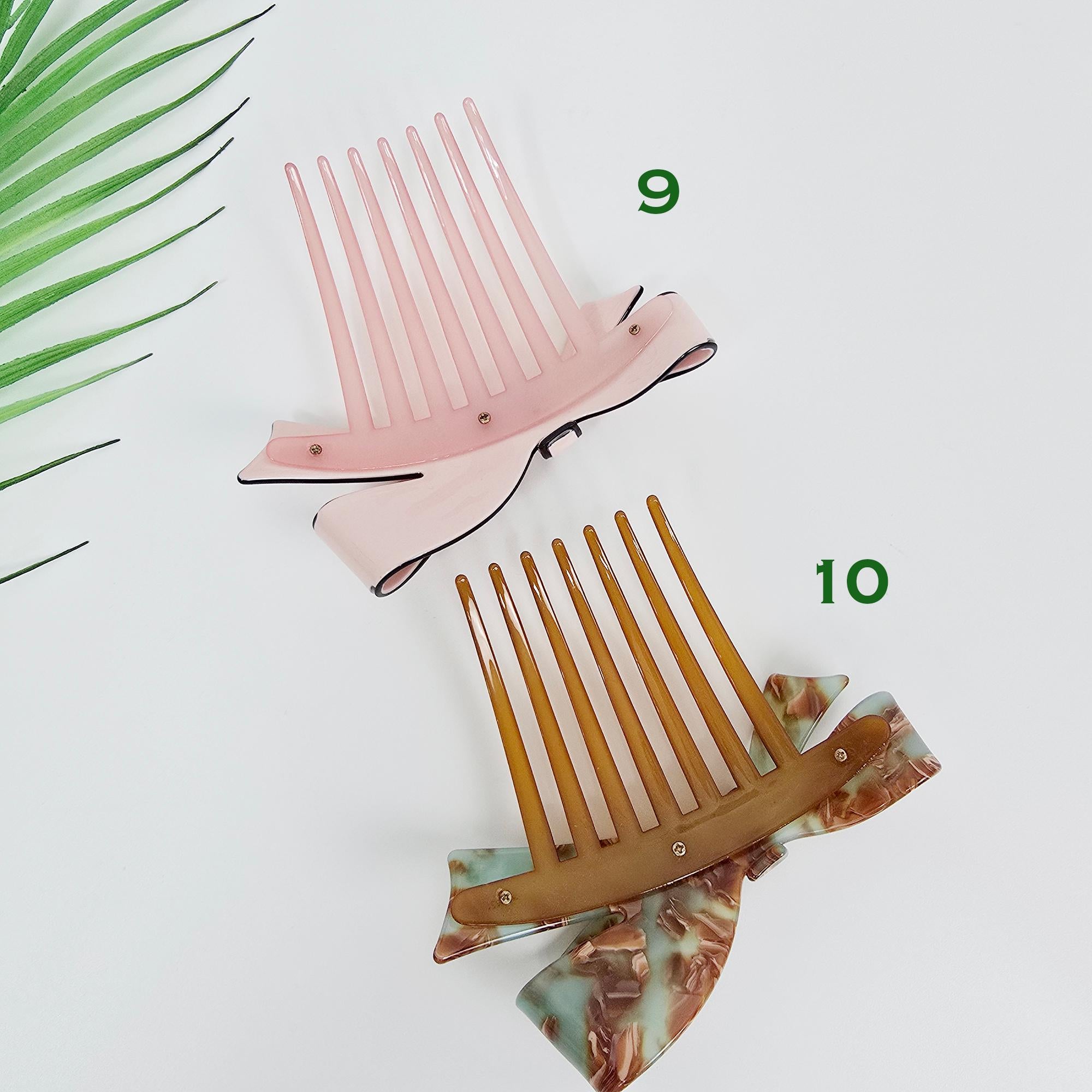 Big Ribbon Long Non-Slip Updo Hair Comb Clip (4.3 Inch) / Simple French Hair Pin / Hair Fork for Woman