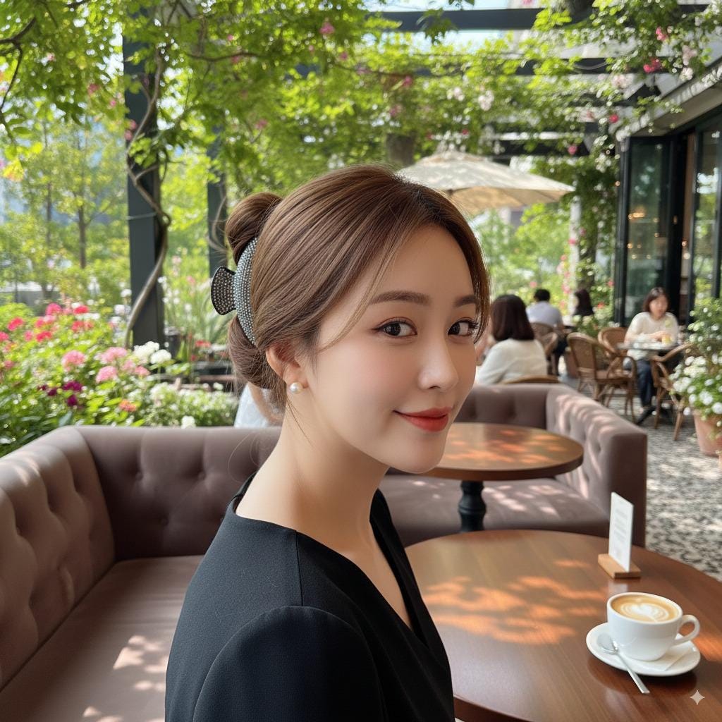 Black Half Moon Cubic Stone Big Hair Clip (4.0 Inch) / Luxurious Double Clip French Hair Pin / Hair Barrette for Woman