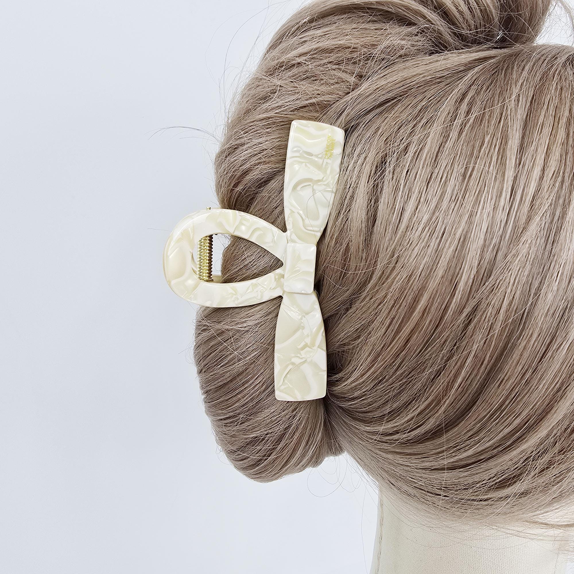 Bow Tie Straight Twist Updo Hair Claw Clip (4.1 Inch) / Elegance French Hair Pin / Hair Barrette for Woman