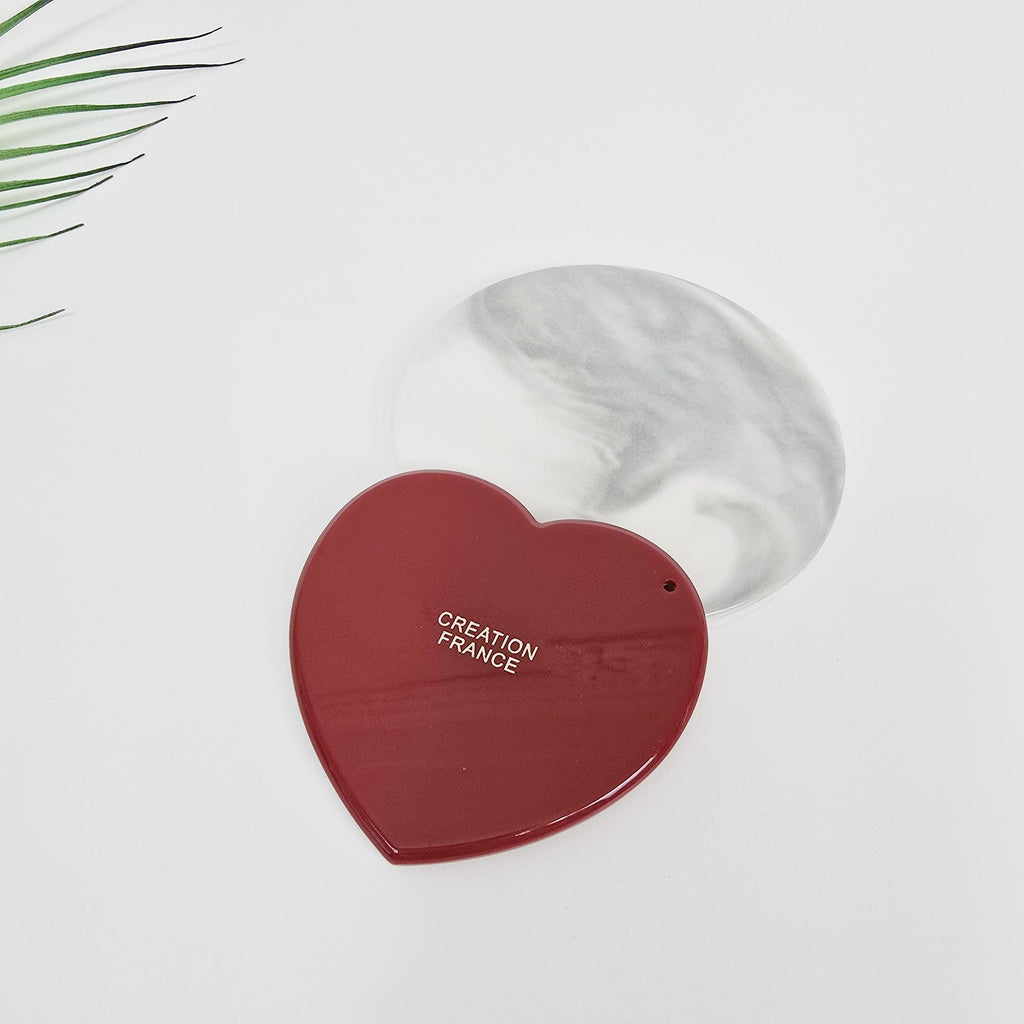 Romantic Heart Mini Portable Hand Mirror Bag Charm Mirroring (3.0 Inch) / Antique Hand Mirror / Hair Accessory for Woman