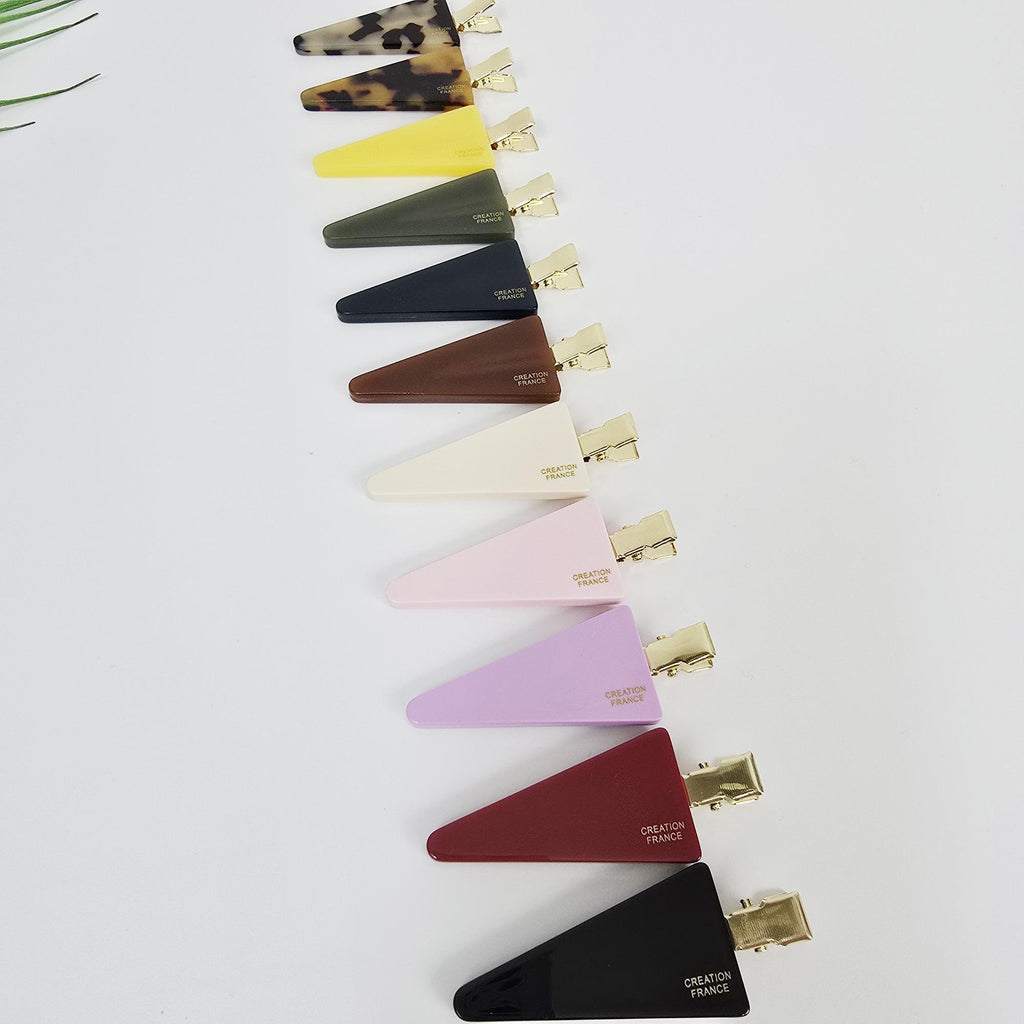 Flat Triangle Makeup Pin Front Hair Styling Set No Mark Pin / Vivid Color French Pin / Alligator Hair Clip for Woman